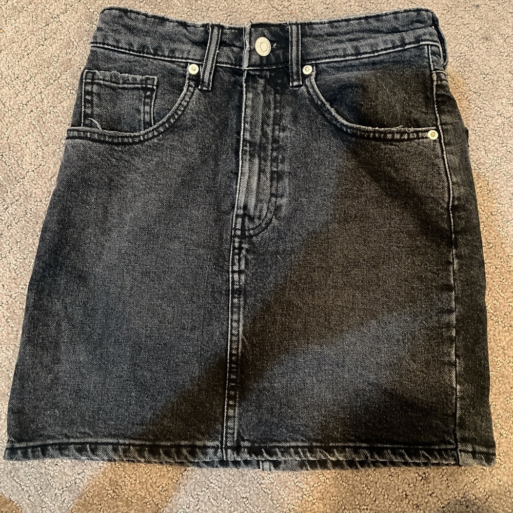 Classic Black Denim Skirt